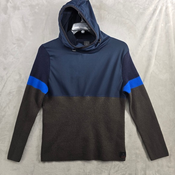 Other - BOGNER FIRE+ICE Men's Blue‎ Brown Wool Blend Hoodie Long Sleeve Sweater Large